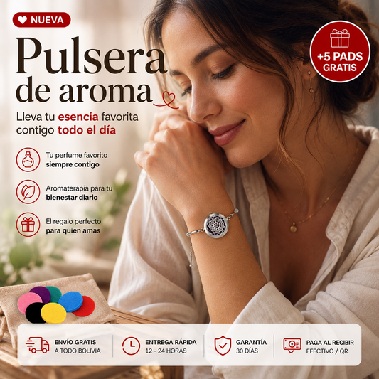 Pulsera Aromática Ajustable + 5 Pads Gratis
