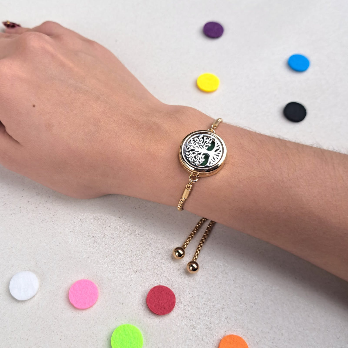 Pulsera Aromática Ajustable + 5 Pads Gratis