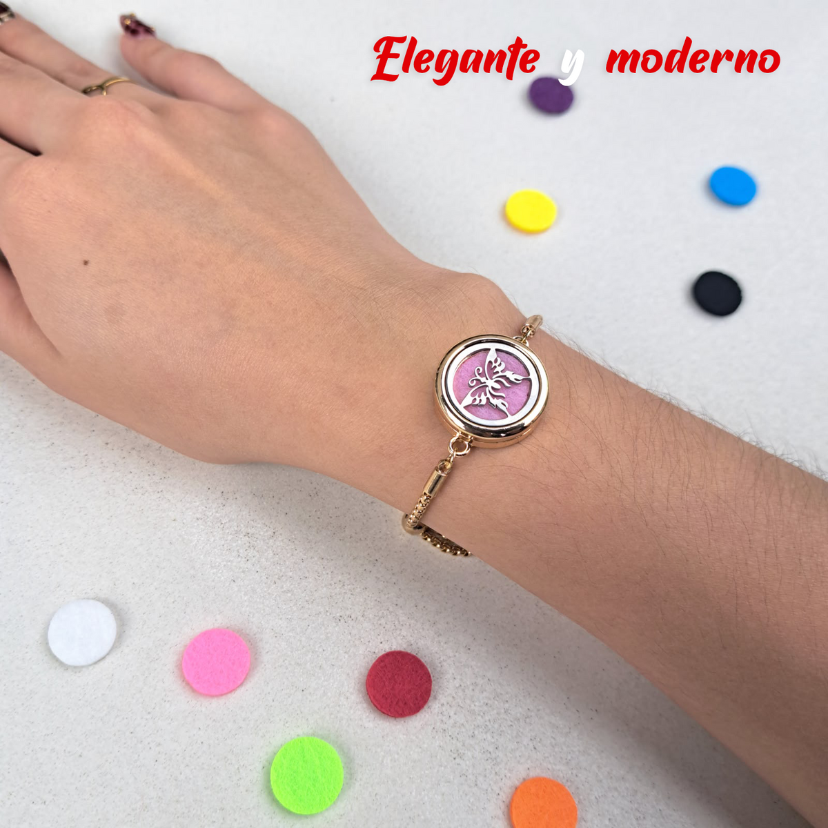 Pulsera Aromática Ajustable + 5 Pads Gratis